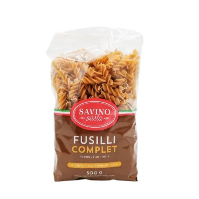 Pâtes Fusilli N°36 complet 500g Savino Pasta